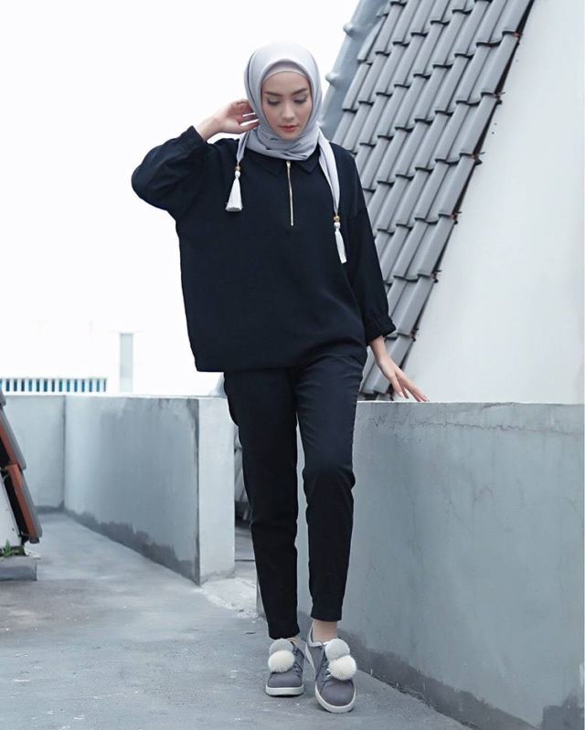 jilbab warna abu