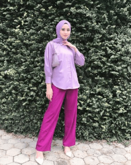 baju ungu cocok dengan jilbab warna apa