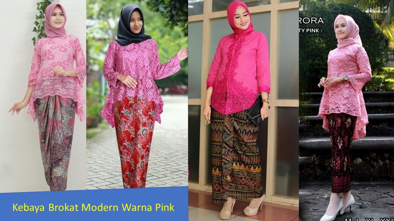 Brokat Pink Dan Jilbab Warna Hitam: Klasik Dan Elegan